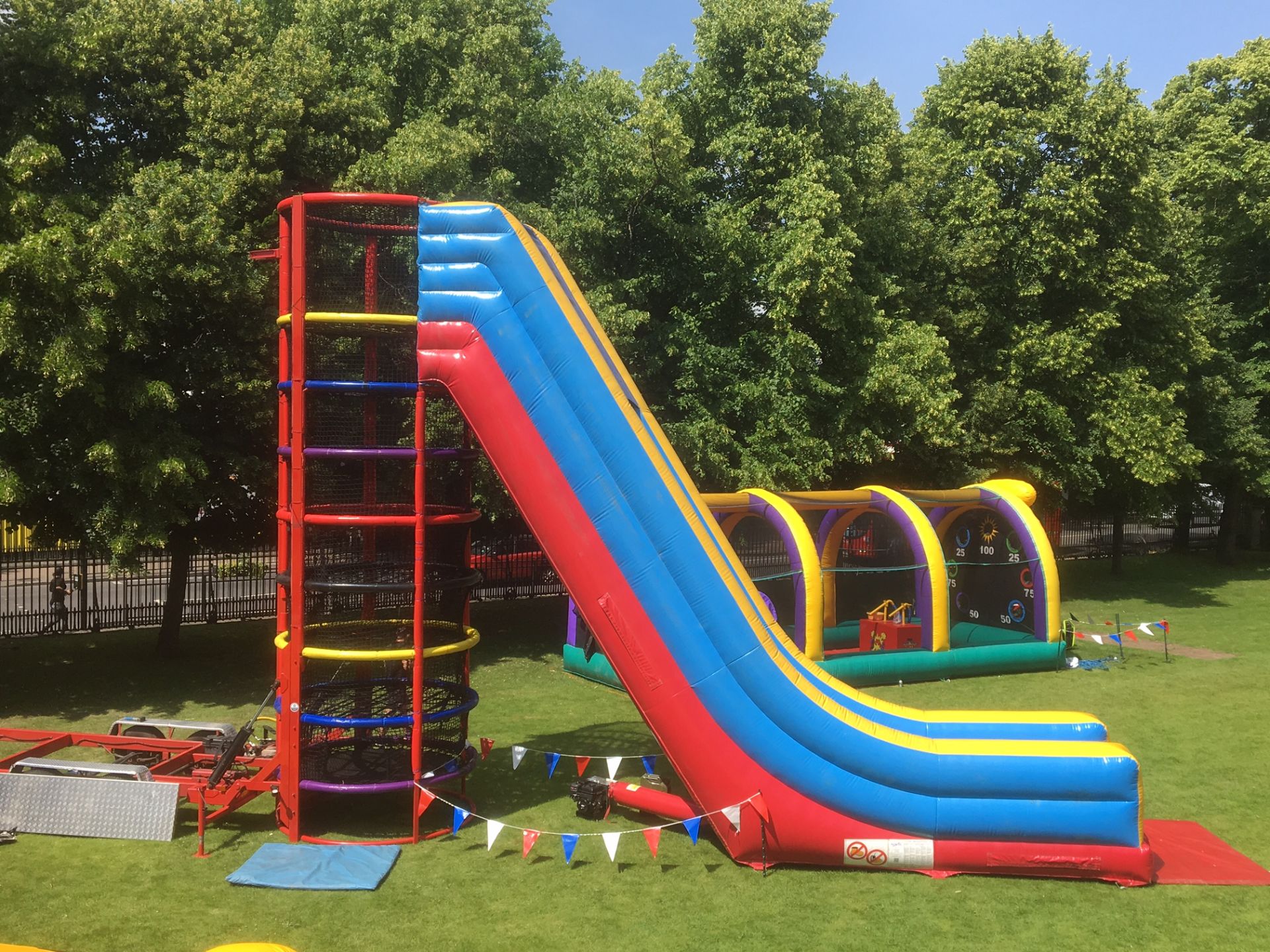 Spider Mountain, Climbing tower and Inflatable sli