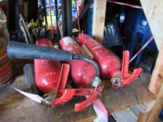 3 x assorted fire extinguishers to shelf