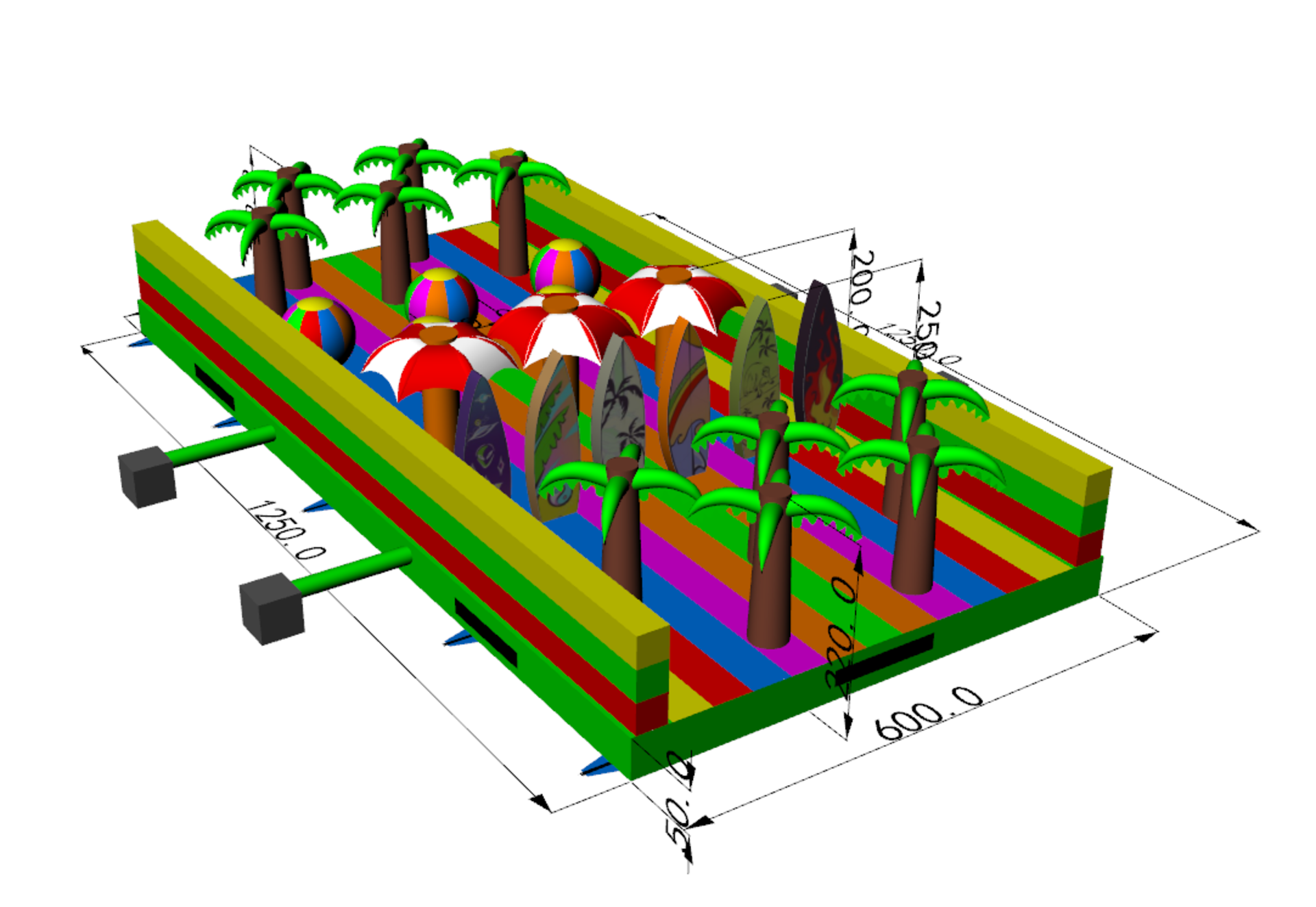 Funky Planet Inflatable Obstacle Course comprising - Image 33 of 55