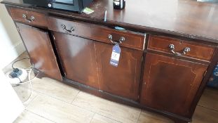 Mahogany effect four door, three drawer sideboard