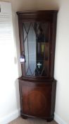 Mahogany effect part glazed corner unit