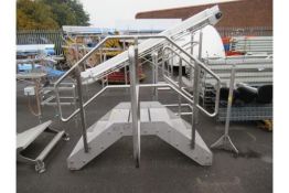 Stainless Steel Double Sided 2 Step Gap Access Platform with Hand Rails