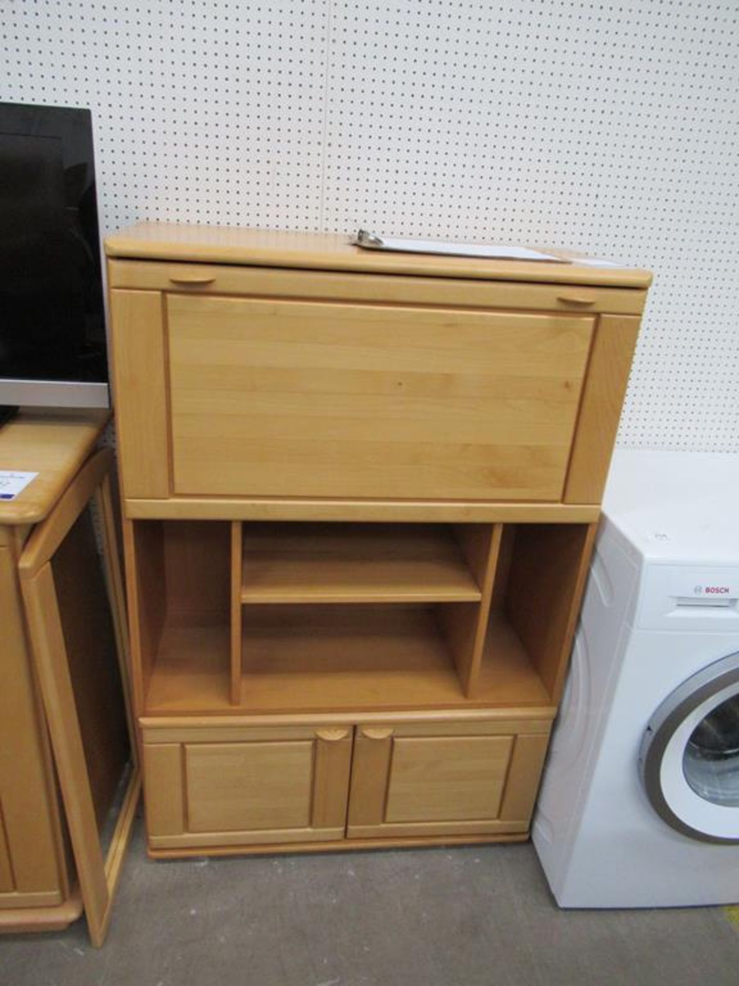 Lightwood effect Sideboard, Cabinet and Mirror - Image 3 of 3