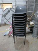 11 x metal framed plastic chairs