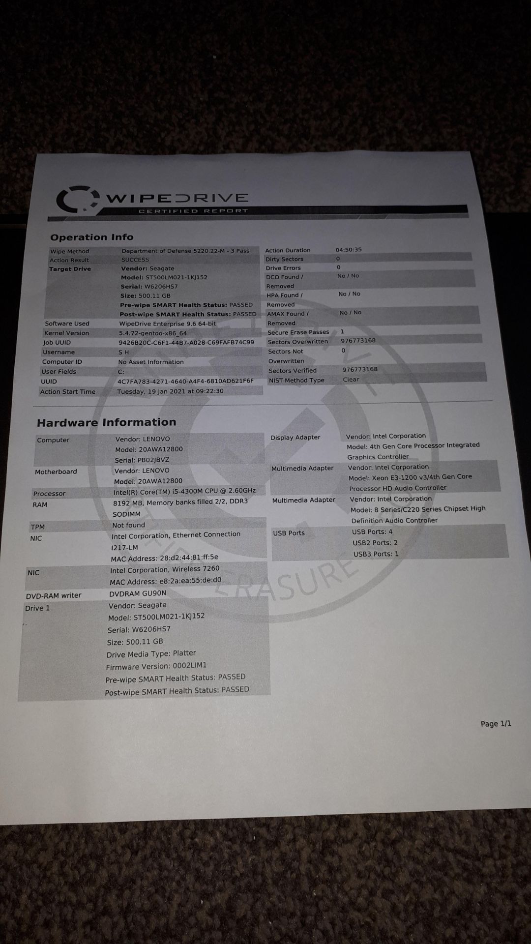 Lenovo ThinkPad T40P laptop, Serial Number PB02JBV - Image 3 of 3