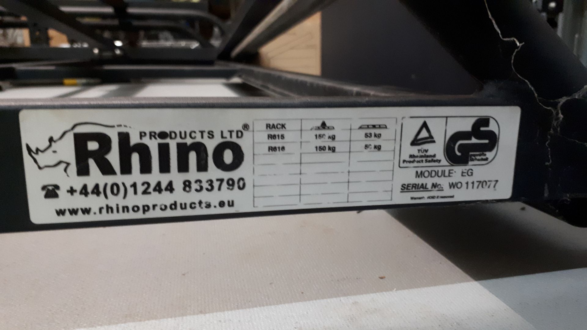 Rhino roof rack, Module: EG, Serial No: WO 117077, - Image 2 of 4