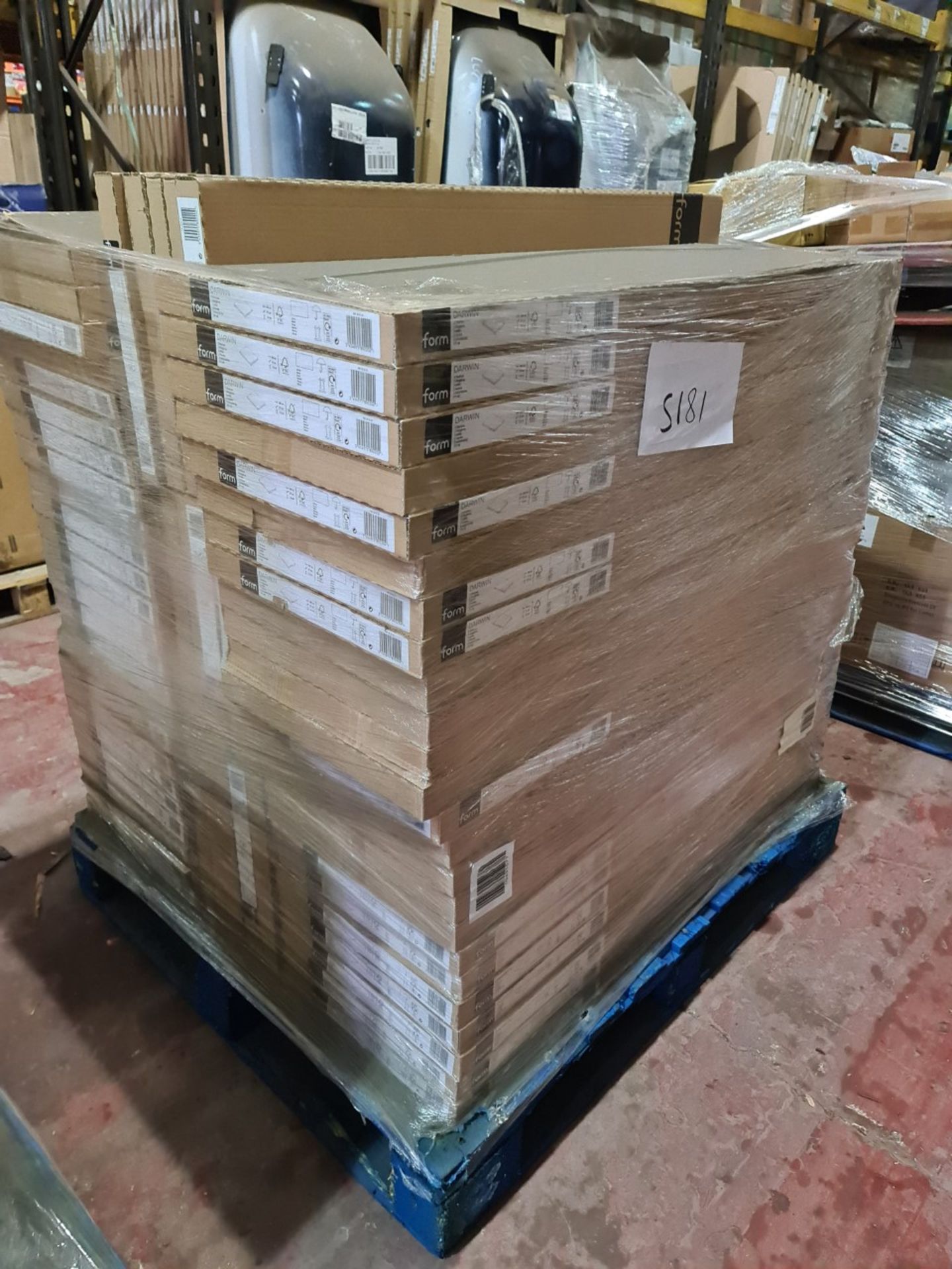 (S181) PALLET TO CONTAIN 62 x NEW SETS OF 2 DARWIN SHELVES IN WHITE. 100CM LONG x 37CM DEEP X 1. - Image 2 of 3