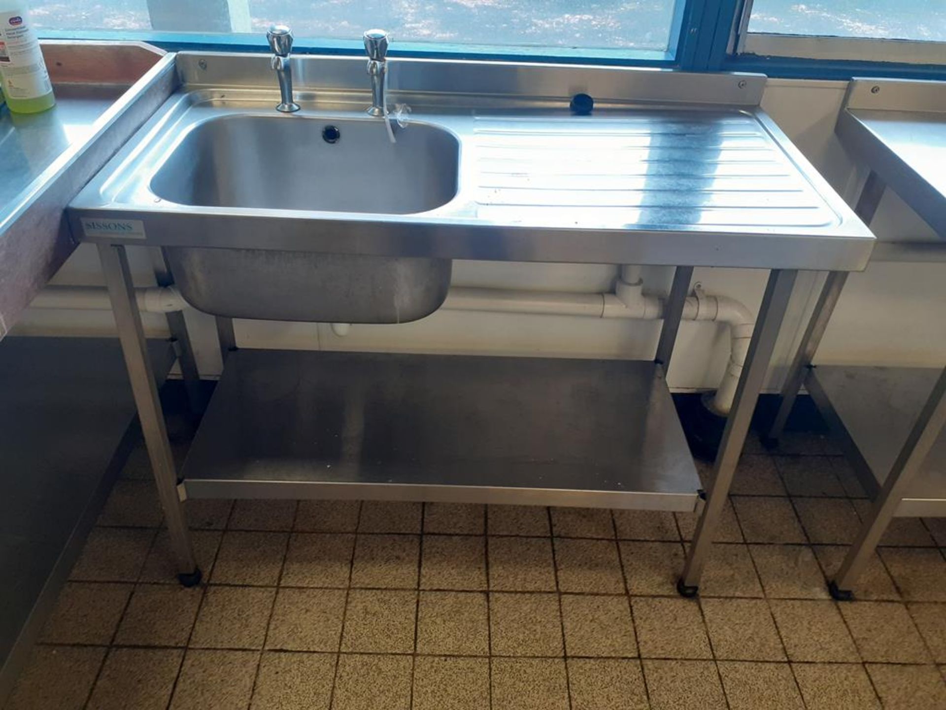 6x Various Sizes S/S Prep Tables, 1x Sissons S/S Sink Unit and 1x S/S Mobile Prep Table