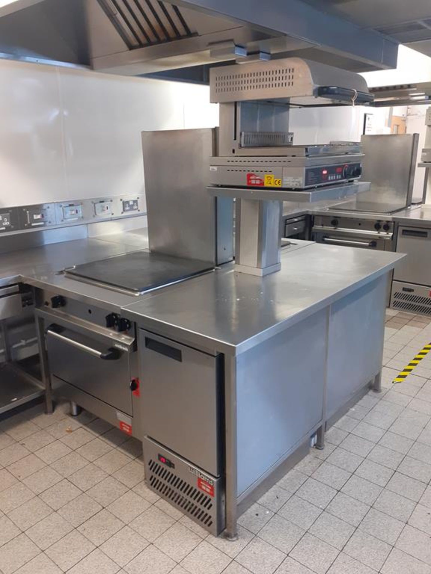 Commercial S/S Cooking Unit to include Salamander Grill, 2x Ambach Electric Range Solid Top Cookers