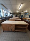 4x Wooden Dough Prep Tables