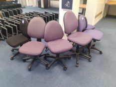 6 x various mobile office chairs