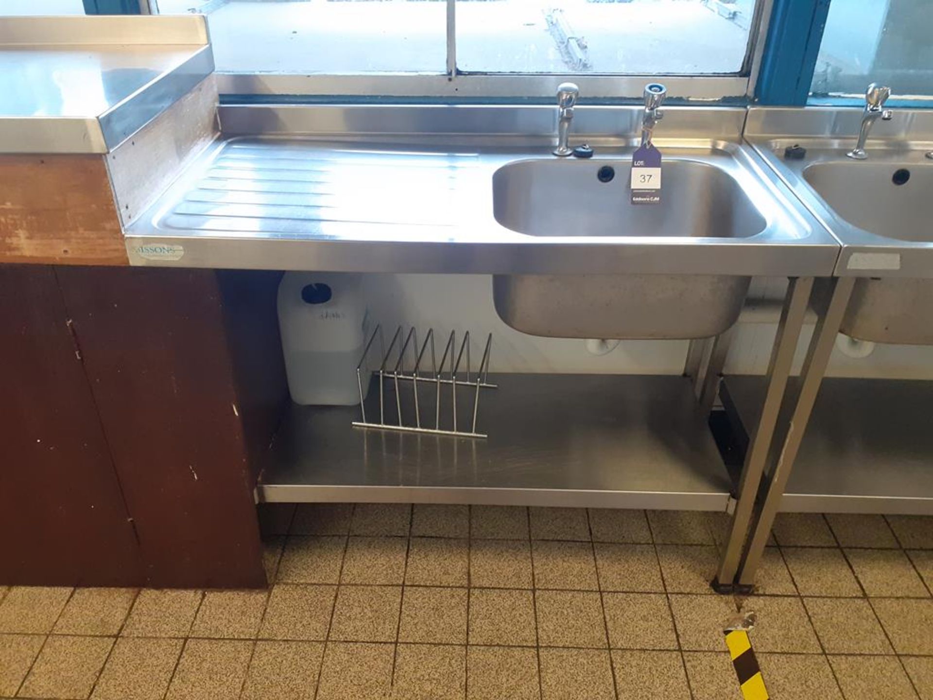 3x Sissons S/S Sink Units and 2x S/S Prep Tables