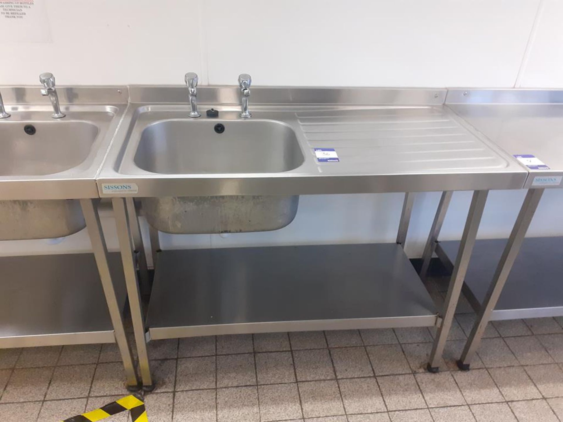 2x Sissons S/S Prep Tables and 2x Sissons S/S Sink Units - Image 2 of 4