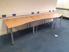 21 x light oak effect metal framed computer desks