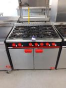 Barlett Yeoman S/S 6 Burner Gas Range Double Door Commercial Cooker.