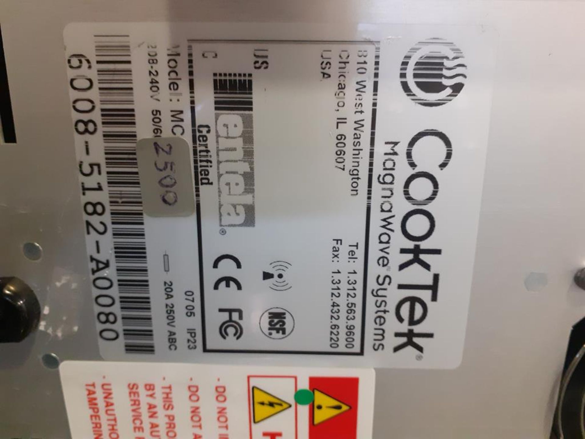 CookTek Magnawave Systems MC 2500 Free Standing Single Hob Cook Top. - Image 2 of 2