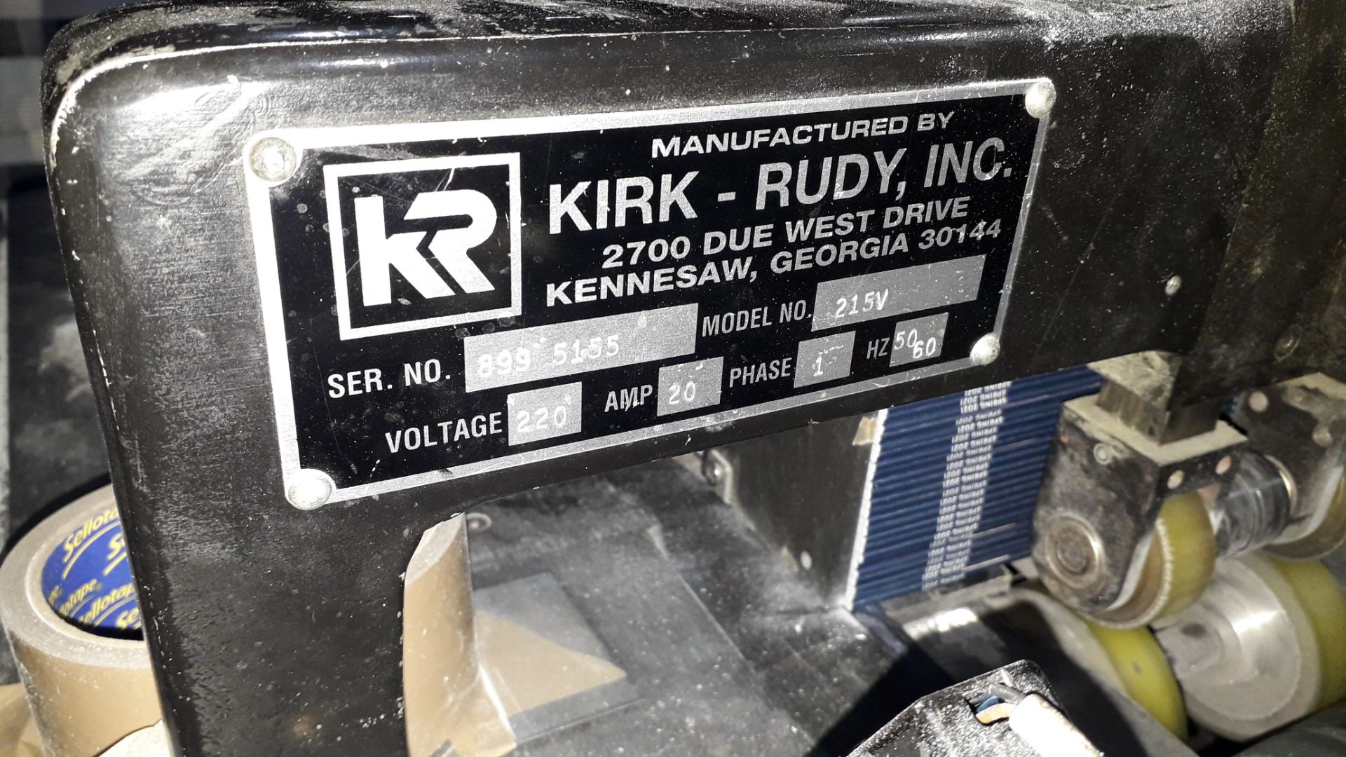 KR1 Line - Kirk Rudy 215v Serial Number 899 5155 with Net Jet software - Image 5 of 5