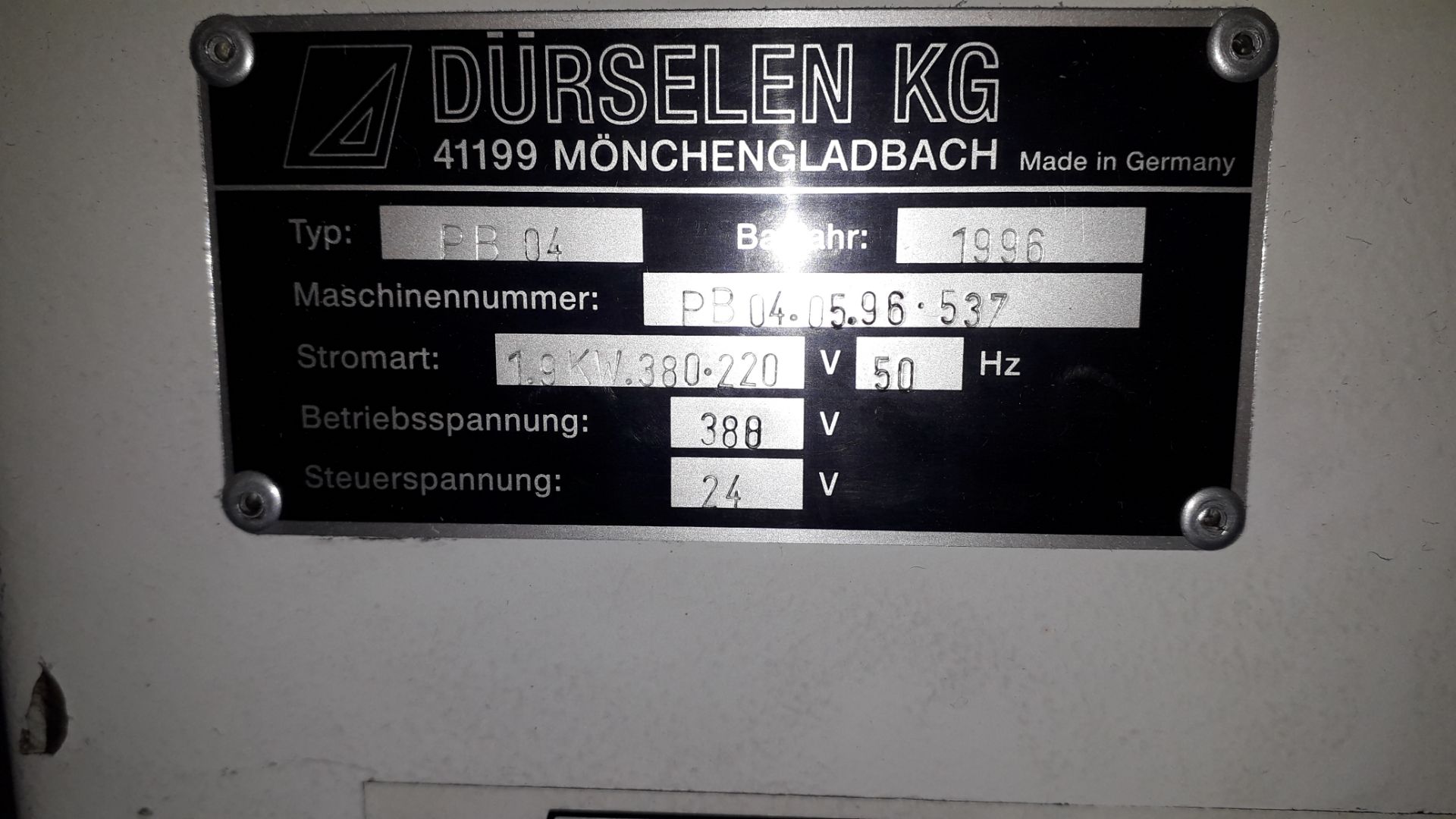 Durselen PB04 4 Spindle Paper Drill, Serial Number PB04.05.96.537 (1996) - Image 3 of 3