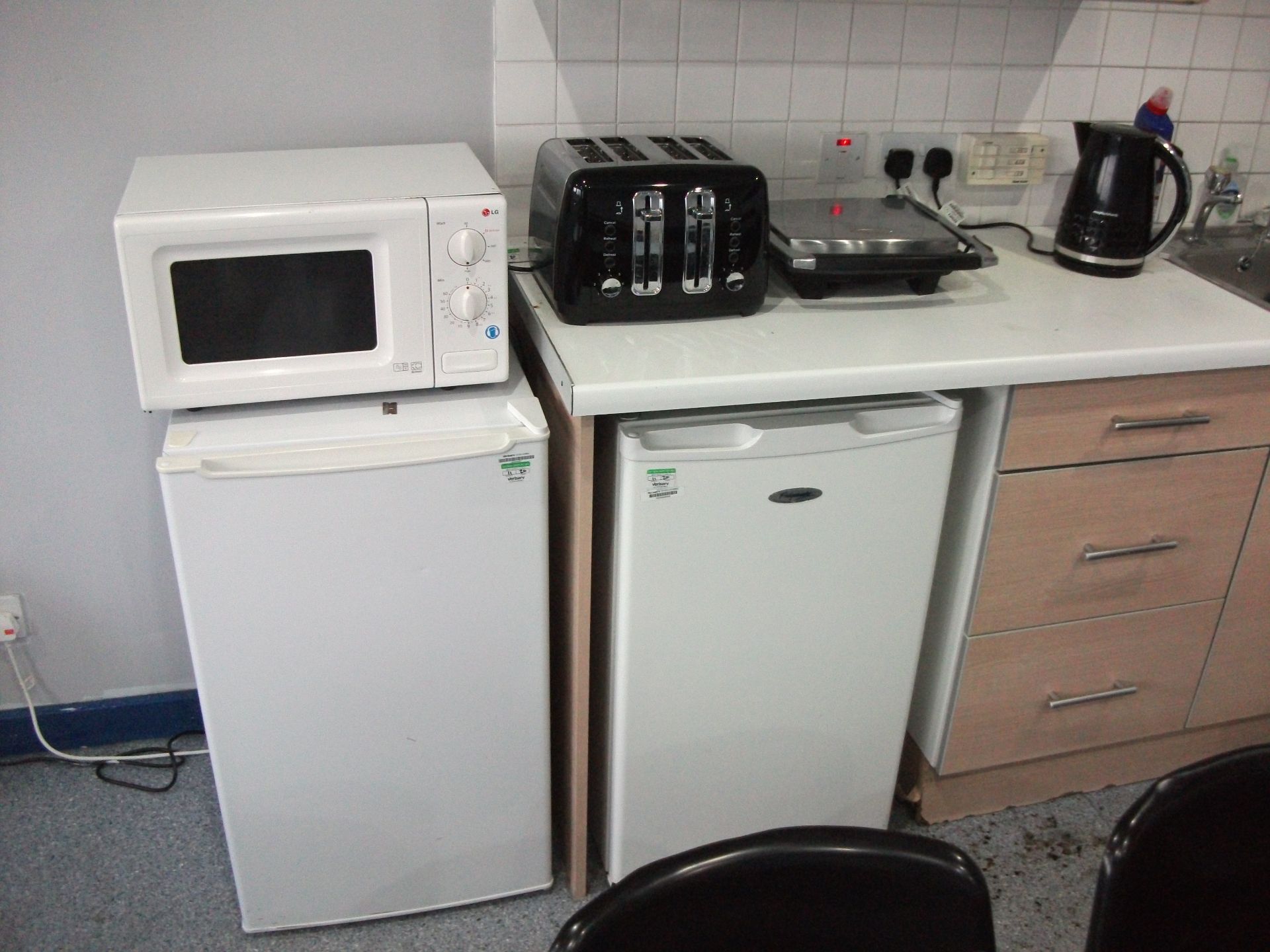 Contents to canteen including Canteen tables, fridges, microwave, toaster, kettle etc - Image 2 of 2