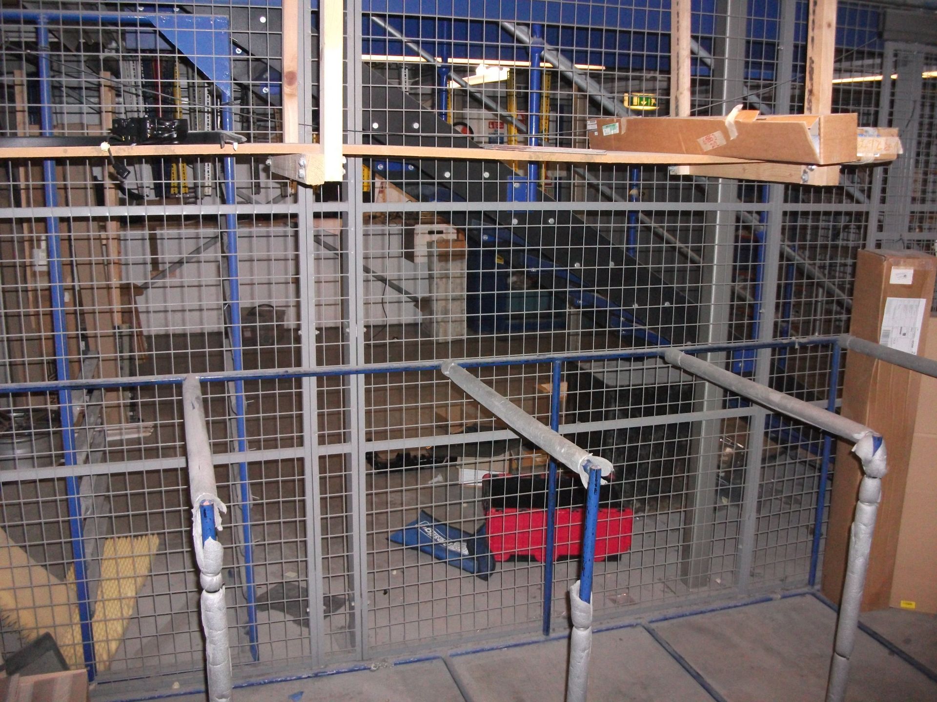 Contents and various racking to under mezzanine storage area and on mezzanine