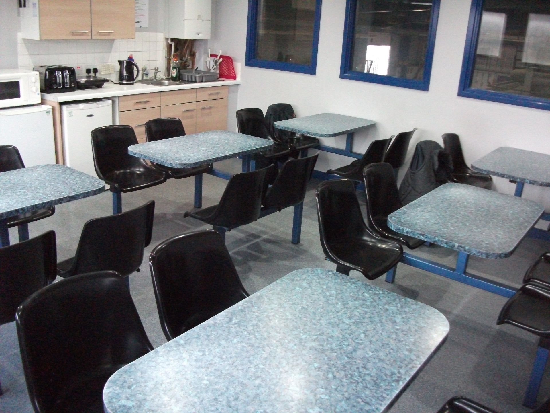 Contents to canteen including Canteen tables, fridges, microwave, toaster, kettle etc