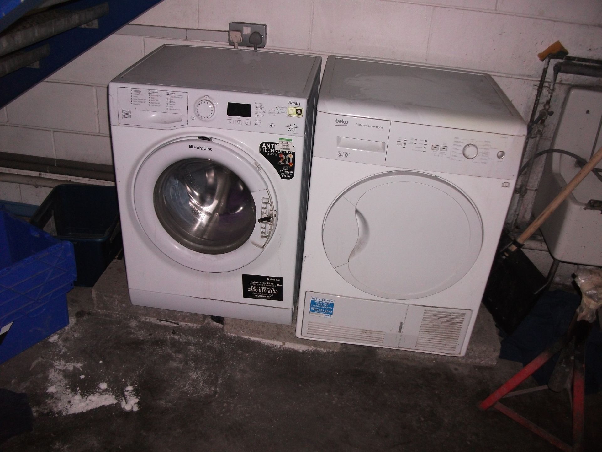 Hotpoint 7KG washing machine and Beko condenser sensor Tumble drier