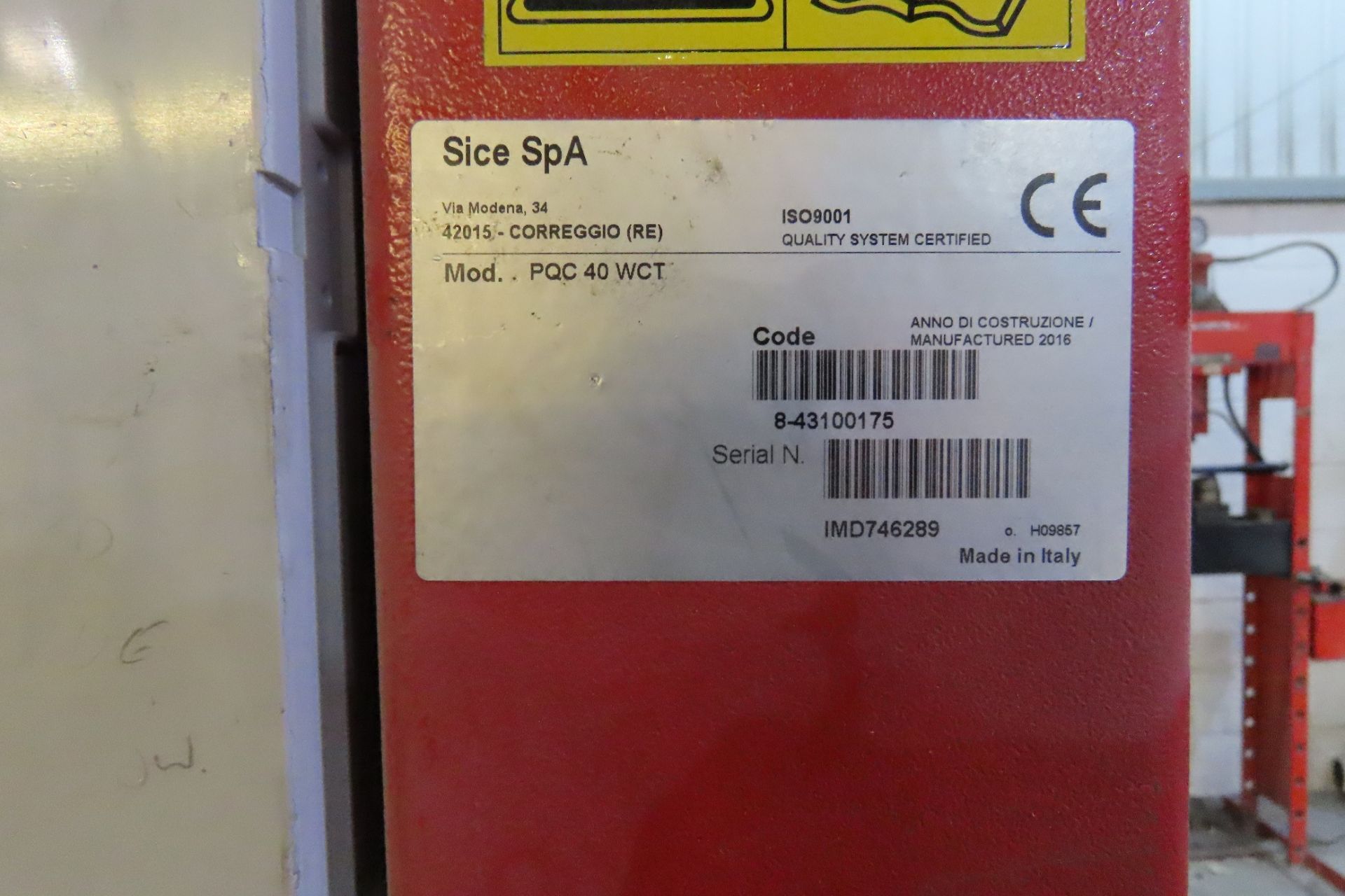 Sice Auto 4 PQC 40 WCT Wheel Alignment 4 Post Lift/Ramp Serial Number IMD746289 / MMG046099S, SWL - Image 5 of 7