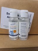 PALLET TO CONTAIN 5,000 x NEW SEALED SNOWDEN 50ML ANTI-BACTERIAL HAND GEL/SANITISER. POCKET SIZED,