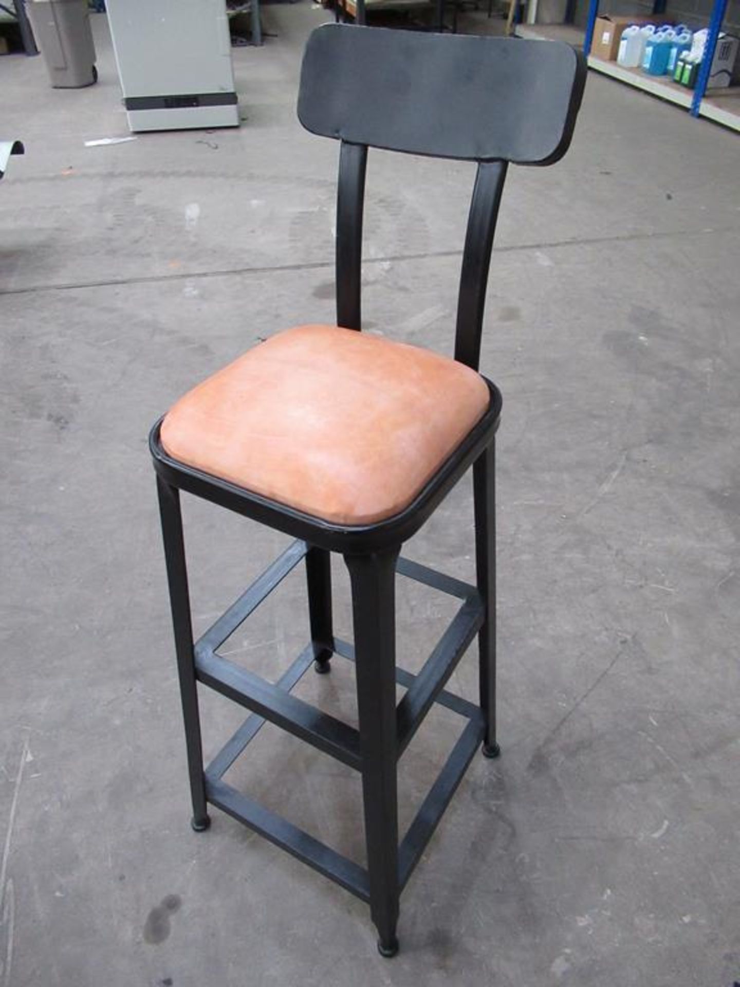 2x Industrial UPH High Stools with Back