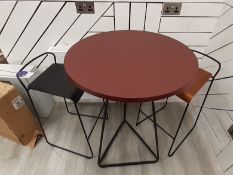 Contemporary Breakout Furniture, comprising; circular Poseur Table 700 diameter & 2 High Stools