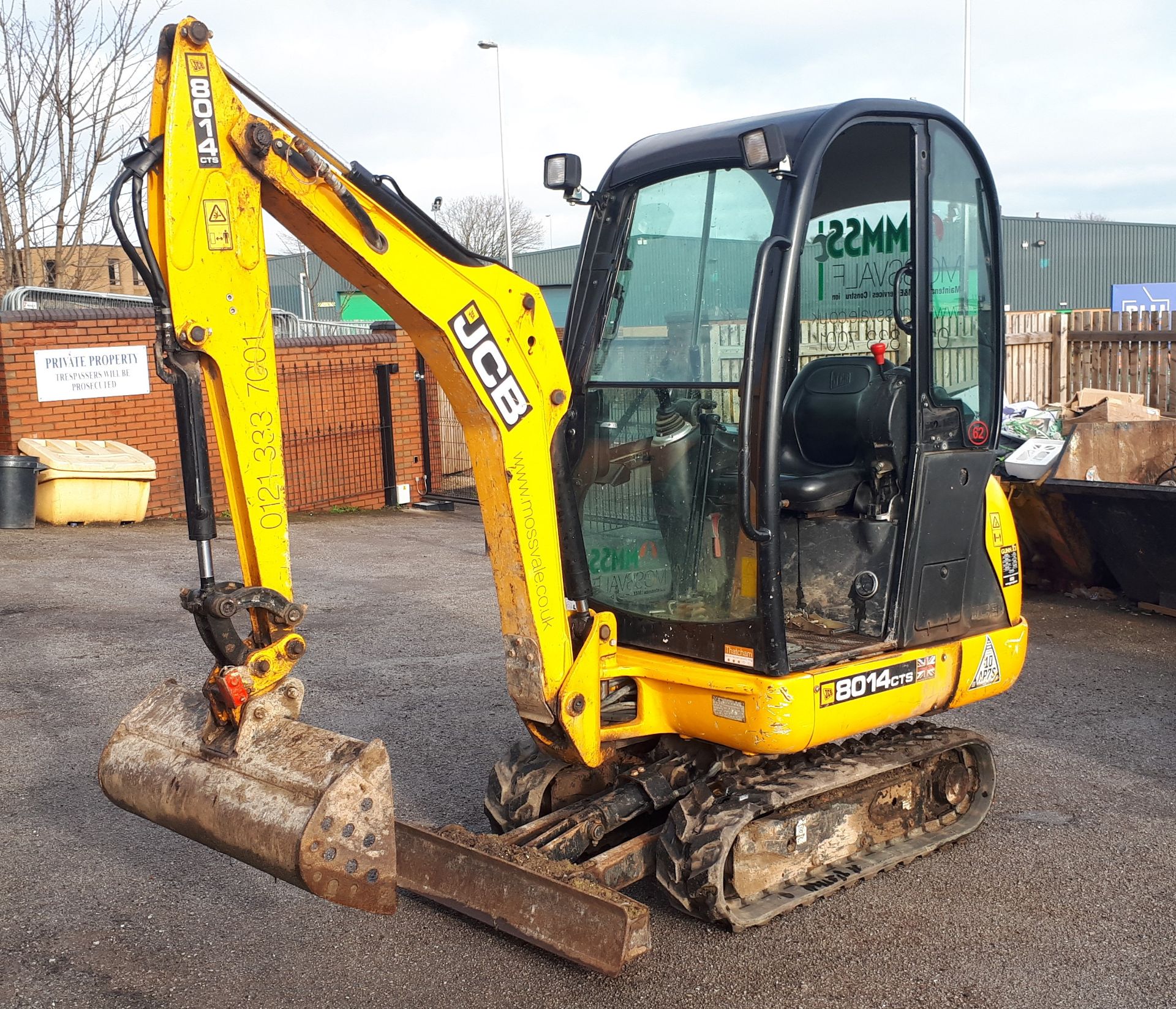 JCB 8014 Cab Mini Excavator, with mechanical quick hitch & ditch buckets, Year 2017, Hours 1,050.