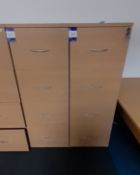 2 Beech effect 4-drawer Filing Cabinets