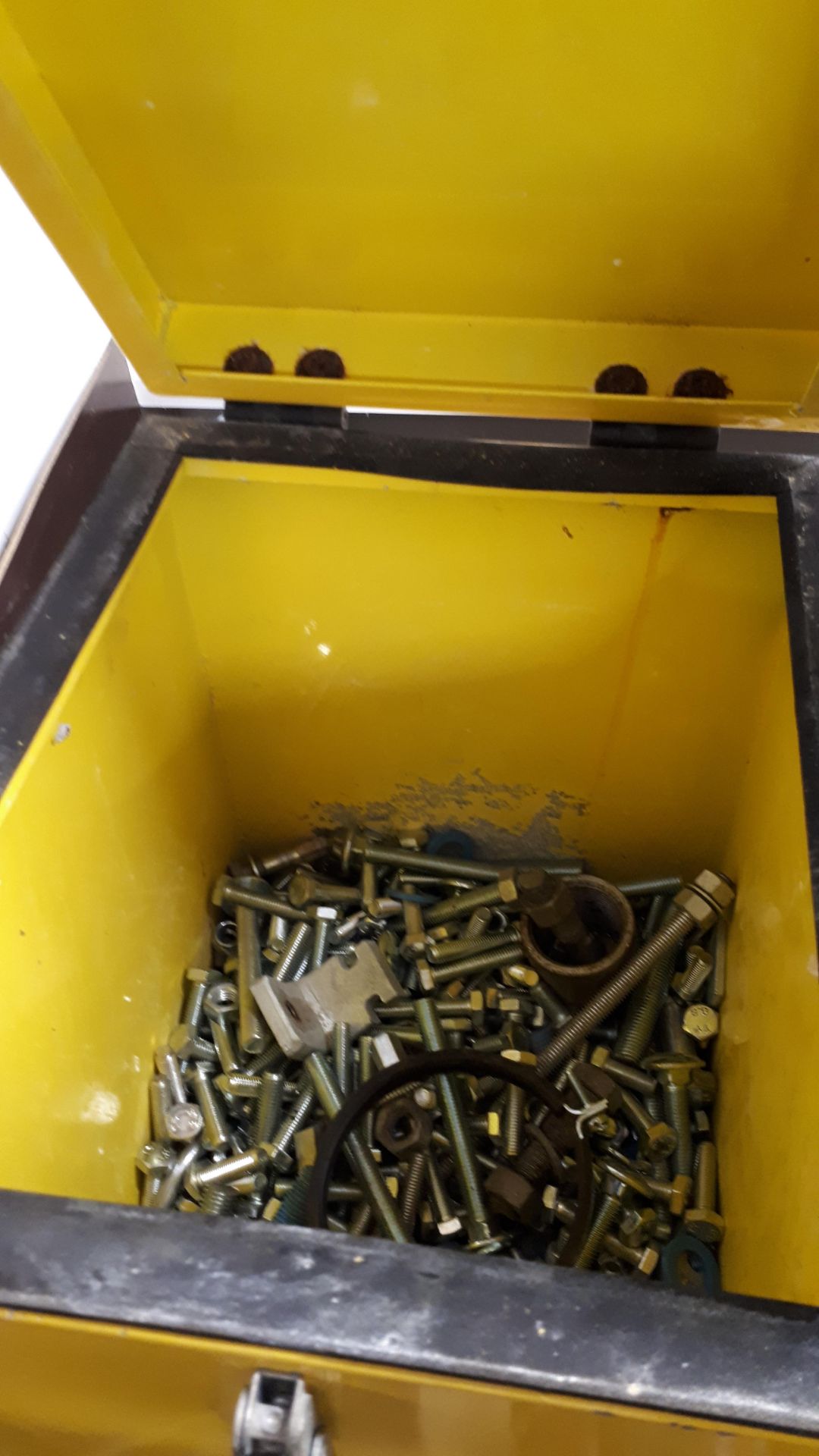 Quantity of various nuts, bolts etc to yellow box, sacks etc - Image 2 of 2