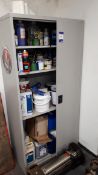 Contents to cupboard to include anti-freeze, engine oils etc