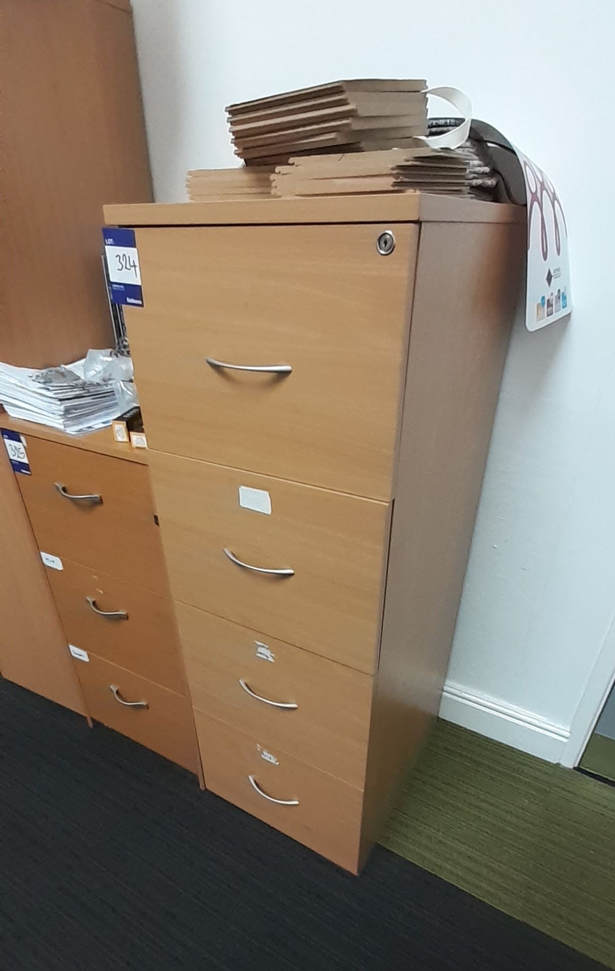 Beech effect 4-drawer Filing Cabinet