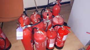 12 x Various fire extinguishers