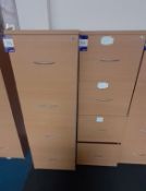 2 Beech effect 4-drawer Filing Cabinets