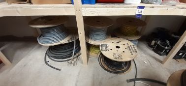 Large quantity of various reels of electrical cabl