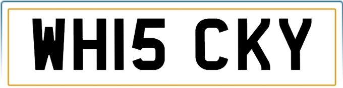 Registration Number WH15 CKY. To be assigned before (Date TBA), V778. A Transfer Fee of £80 is p