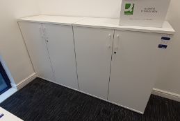 2 contemporary white laminate 2-door Office Cabinets 1140 x 1000 x 480