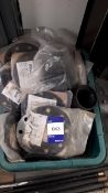 Various flanges, gaskets etc, to plastic crate