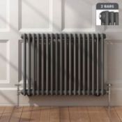 New & Boxed 600x828mm Anthracite Double Panel Horizontal Colosseum Traditional Radiator.RCA563.