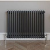 New & Boxed 600x828mm Anthracite Double Panel Horizontal Colosseum Traditional Radiator.RCA563.