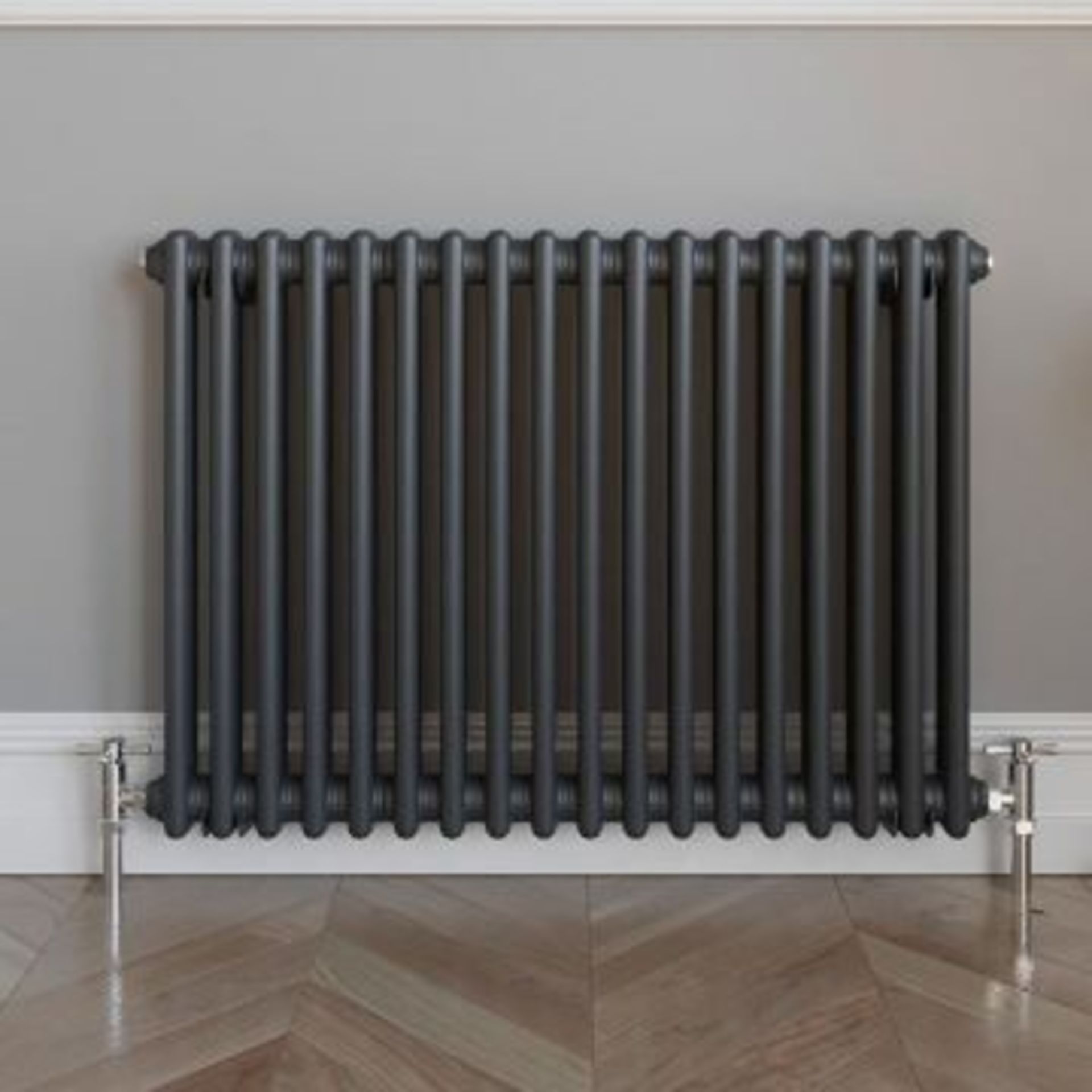 New & Boxed 600x828mm Anthracite Double Panel Horizontal Colosseum Traditional Radiator.RCA563.