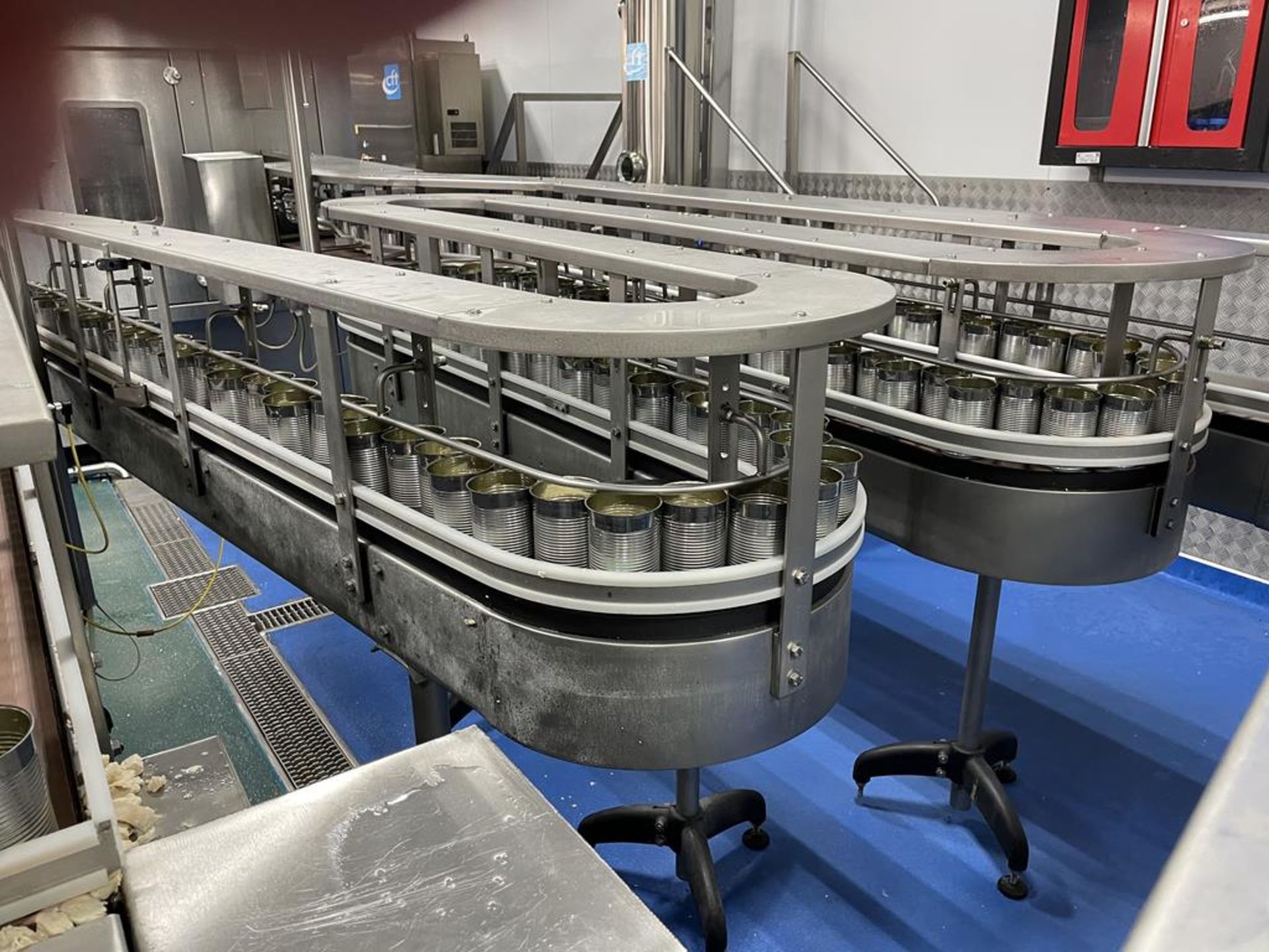 Conveyor System- Approx 50m of 100mm Wide Acrylic Salt Belt Transer and Marshalling Conveyor