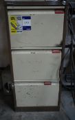 3 drawer metal filing cabinet and contents to incl