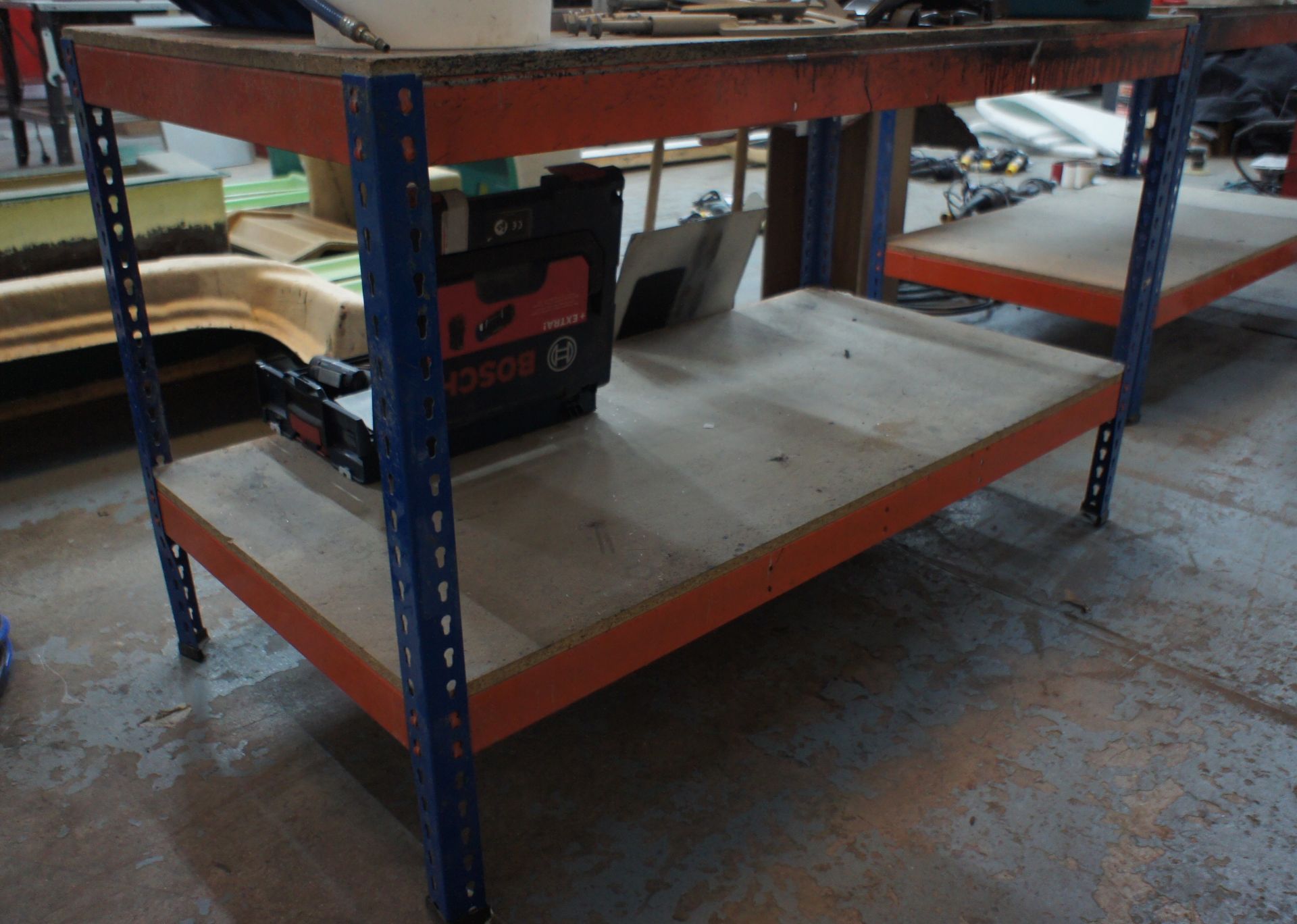 2 x steel framed work benches - Image 2 of 2