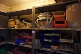 Contents to shelving including nuts, bolts, sealin