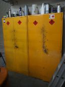 2 x Double door flammable cabinets and contents