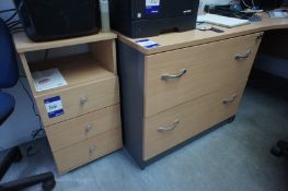 Oak effect 2 drawer lateral filing cabinet and ped